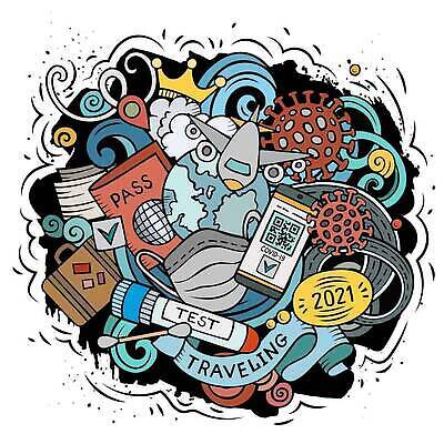 EPS 해외이미지 클립아트 디자인 여행 스티커 가방 일러스트 휴가 설계 비행기 가면 안전 장식 컬러풀 짐 바이러스 낙서 만화 심볼 오브젝트 예방 여권 엽서 모음 고립 구성 대패 백신 위생관리 전염병 코로나바이러스 뉴노멀 락다운 해외202310 해외일러스트 잡화 컬러 컨셉 의학 항공교통 대중교통 관리 경제 질병 편지 파일형식 벡터