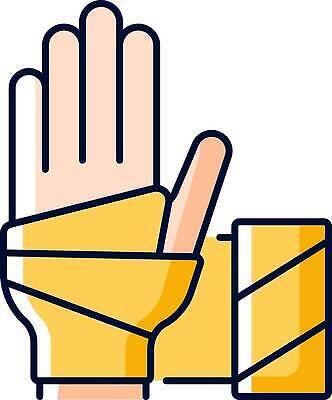 EPS 해외이미지 손 일러스트 의학 신체부위 손목 붕대 붕대감기 해외202310 해외일러스트 사람 감싸기 파일형식 벡터