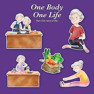 EPS 해외이미지 전신 무료이미지 여자 할아버지 노년 남자 할머니 스티커 채소 건강 요리 여러명 운동 스트레칭 노인복지 손뻗기 조부모 노인만 해외202310 해외일러스트 다수 가족 모션 사람 성인 복지 성인만 파일형식 벡터