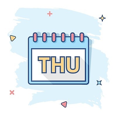 EPS 해외이미지 일러스트 사람없음 파란색 달력 심볼 심플 코믹 화요일 해외202310 해외일러스트 컬러 요일 파일형식 벡터