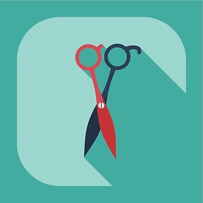 EPS 해외이미지 일러스트 사람없음 빨간색 청록색 미용가위 해외202310 해외일러스트 컬러 가위_도구 미용용품 파일형식 벡터