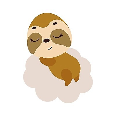 EPS 해외이미지 행복 동물캐릭터 일러스트 사람없음 잠 심플 나무늘보 해외202310 해외일러스트 일러캐릭터 동물 캐릭터 감정 파일형식 벡터
