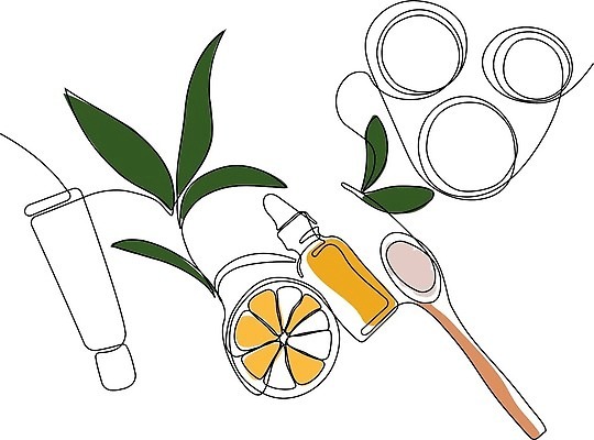 EPS 해외이미지 잎 오렌지 라인일러스트 일러스트 사람없음 뷰티 화장품 친환경 로션 해외202310 해외일러스트 식물 과일 환경 파일형식 벡터