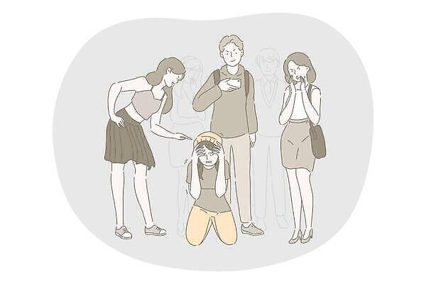 EPS 해외이미지 캐릭터 여자 교육 감정 어린이 일러스트 학교 스트레스 사람 10대 슬픔 분노 폭력 플랫 상처 공격 무서움 만화 충돌 싸움 문제 공격적 소셜 압력 우울증 피해자 남용 해외202310 해외일러스트 일러캐릭터 컨셉 모션 청소년 피해 질병 사회이슈 파일형식 벡터