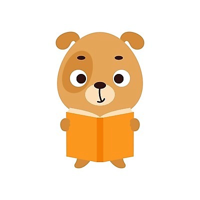 EPS 해외이미지 행복 동물캐릭터 일러스트 사람없음 책 반려동물 개 심플 해외202310 해외일러스트 일러캐릭터 동물 캐릭터 감정 포유류 파일형식 벡터