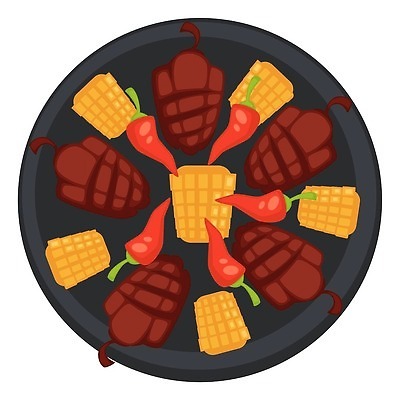 EPS 해외이미지 접시 음식 채소 일러스트 재료 고추 파프리카 건강 옥수수 스테이크 요리 빨간색 소풍 식당 식사 저녁식사 여러개 캠핑 소고기 시골 신선 뜨거움 맛 그릴 바비큐 굽기 먹기 유기농 레시피 후추 점심식사 채식주의자 핸드메이드 벡터 비건 맛있는 해외202310 해외일러스트 식기 웰빙 컬러 다수 컨셉 모션 주방용품 레저 곡류 서양음식 육류 야외활동 상점 구이 향신료 채식 파일형식