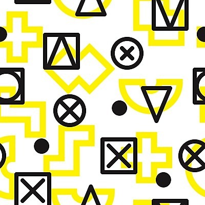 EPS 해외이미지 모양 디자인 선 백그라운드 패턴 일러스트 추상 사람없음 그래픽 노란색 검은색 원형 플랫 기하학 팝 스타일 멤피스디자인 해외202004 해외일러스트 도형 컬러 무늬 파일형식 벡터