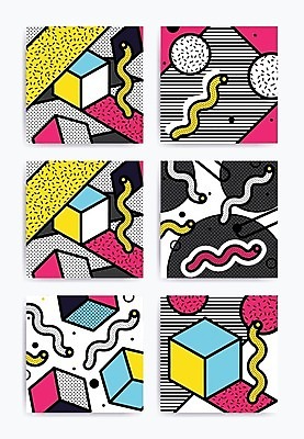 EPS 해외이미지 디자인 패턴 일러스트 추상 미술 사람없음 세트 팝아트 기하학 멤피스디자인 해외202004 해외일러스트 무늬 문화예술 그림 파일형식 벡터