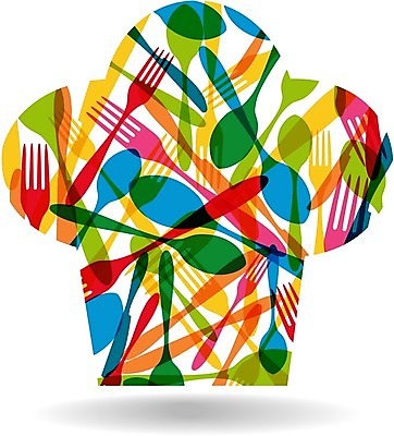 EPS 해외이미지 포크 일러스트 요리사모자 사람없음 숟가락 나이프 해외202004 해외일러스트 모자_잡화 식기 수저 요리사 칼 파일형식 벡터