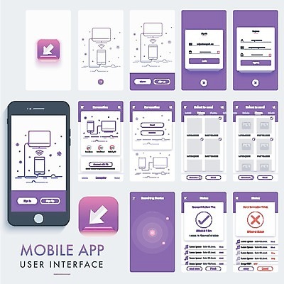 EPS 해외이미지 템플릿 일러스트 비즈니스 모바일 사람없음 스마트폰 스크린 정보 플랫 어플리케이션 연결 검색 신분 페이지 온라인 전자상거래 전송 UI 구독 로그인 마케팅 소프트웨어 웹디자인 인터페이스 터치스크린 목업 와이어프레임 해외202004 해외일러스트 핸드폰 스마트기기 파일형식 벡터
