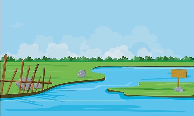 EPS 해외이미지 호수 여행 밭 일러스트 자연 휴가 풍경 초원 야외 물 강 환경 계곡 시골 개울 황무지 숲 강가 장면 내추럴 생태학 해외202004 해외일러스트 자연요소 교육 농업 생태계 파일형식 벡터