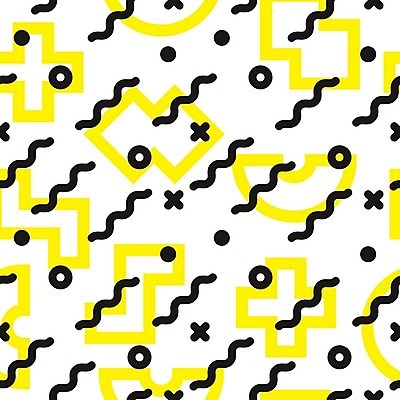 EPS 해외이미지 모양 디자인 선 백그라운드 패턴 일러스트 추상 사람없음 그래픽 노란색 검은색 원형 플랫 기하학 팝 스타일 멤피스디자인 해외202004 해외일러스트 도형 컬러 무늬 파일형식 벡터