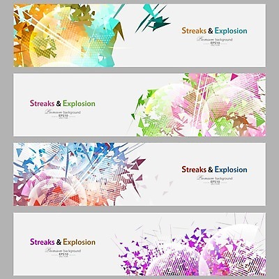 EPS 해외이미지 배너 백그라운드 패턴 일러스트 추상 사람없음 세트 컬러풀 모자이크 기하학 해외202004 해외일러스트 컬러 무늬 파일형식 벡터