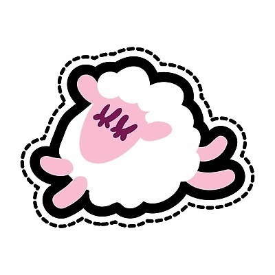 EPS 해외이미지 점선 동물캐릭터 스티커 일러스트 휴식 사람없음 잠 양 아기자기 해외202310 해외일러스트 일러캐릭터 동물 캐릭터 선 컨셉 포유류 파일형식 벡터