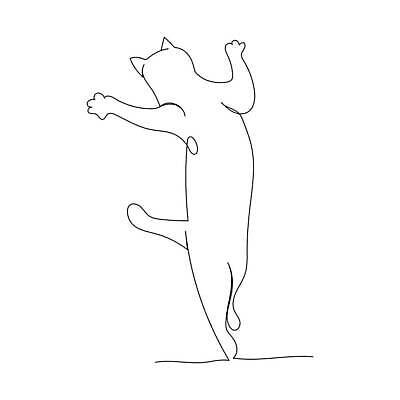 EPS 해외이미지 동물 디자인 선 일러스트 미술 장식 반려동물 고양이 낙서 만화 스케치 그림 윤곽 엘리먼트 벡터 반복 해외202310 해외일러스트 포유류 문화예술 파일형식