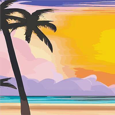 EPS 해외이미지 실루엣 일러스트 하늘 사람없음 컬러풀 야자수 노을 분위기 카피스페이스 해외202310 해외일러스트 자연요소 나무 컬러 컨셉 촬영기법 공백 파일형식 벡터