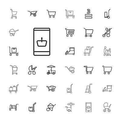 EPS 해외이미지 디자인 음식 백그라운드 컨셉 일러스트 비즈니스 교통시설 함께함 쇼핑 세트 카트 수레 짐 화물 흰색 아기 바퀴 아빠 구매 승낙 심볼 사인 속도 유모차 온라인 고립 벡터 해외202310 해외일러스트 컬러 교통 가족 사람 아기용품 운송업 시설 파일형식