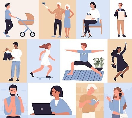 EPS 해외이미지 무료이미지 라이프스타일 커플 여자 남자 스포츠 일러스트 요가 사람 앉기 여러명 일상 노트북 스마트폰 쇼핑 운동 걷기 셀프카메라 해외202310 해외일러스트 웰빙 다수 관계 모션 건강 라이프 생활 전자제품 핸드폰 스마트기기 사진촬영 파일형식 벡터 무료콘텐츠