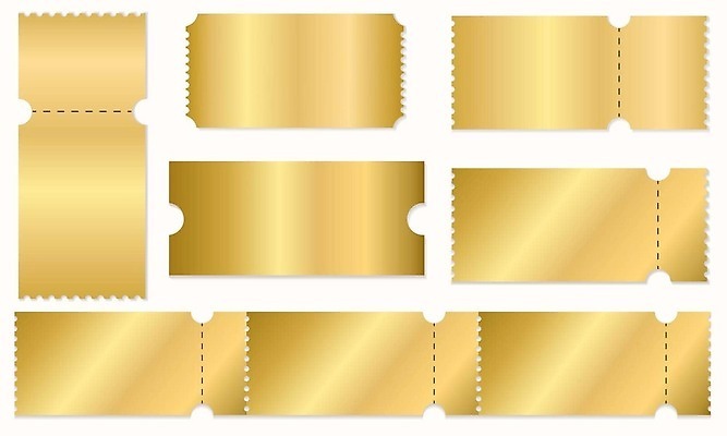 EPS 해외이미지 템플릿 1 디자인 종이 일러스트 이벤트 세트 파티 라벨 금속 축제 공백 콘서트 축하 티켓 황금 고급 서커스 영화관 극장 수집 입장 영화 쿠폰 스크래치 찢어짐 통과 VIP 고립 전용 특별함 프리미엄 목업 스타일 벡터 현실 효과 비어있는 해외202310 해외일러스트 컨셉 모션 재질 문화예술 프레임 공연 파일형식