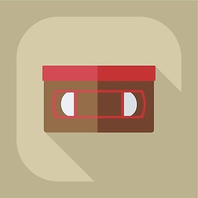 EPS 해외이미지 일러스트 사람없음 플랫 심볼 오브젝트 복고 비디오 비디오테이프 해외202310 해외일러스트 파일형식 벡터