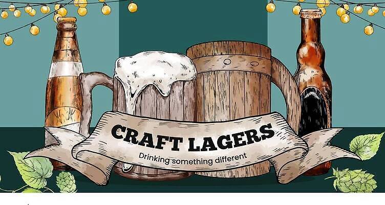 EPS 해외이미지 일러스트 나뭇잎 사람없음 빈티지 맥주잔 맥주병 알전구 해외202310 해외일러스트 컨셉 잎 술잔 전구 술병 맥주 파일형식 벡터