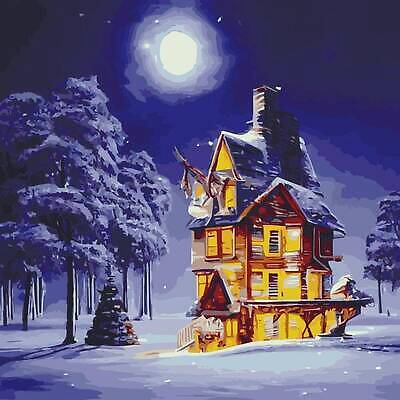 EPS 해외이미지 나무 겨울 일러스트 주택 사람없음 설원 추위 눈 숲 해외202310 해외일러스트 자연요소 식물 계절 날씨 눈_날씨 건물 파일형식 벡터