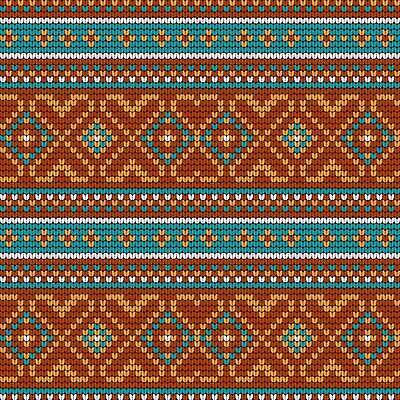 EPS 해외이미지 디자인 패턴 일러스트 사람없음 갈색 뜨개질 해외202310 해외일러스트 컬러 무늬 취미 파일형식 벡터