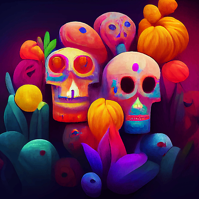 포토 JPG 해외이미지 전통 문화 컬러 벽지 멕시코 미술 사람없음 컬러풀 죽음 제단 해골모형 해외202310 해외포토 북아메리카 문화예술 모형 파일형식