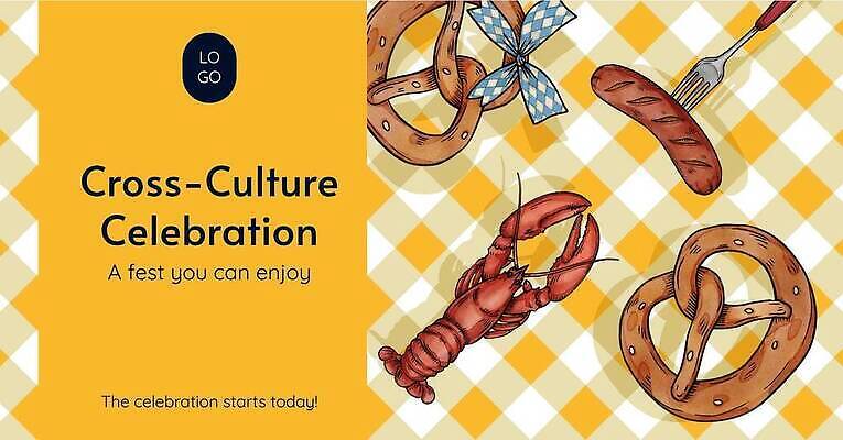 EPS 해외이미지 리본 포크 일러스트 사람없음 노란색 소시지 바닷가재 체크무늬 브레첼 해외202310 해외일러스트 식기 컬러 무늬 디저트 가공식품 가재 파일형식 벡터