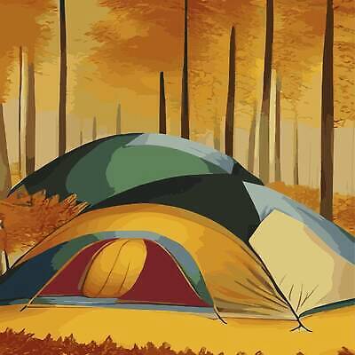 EPS 해외이미지 일러스트 단풍나무 텐트 사람없음 야외 캠핑 숲 해외202310 해외일러스트 나무 단풍 레저 캠핑도구 파일형식 벡터