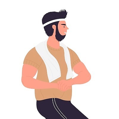 EPS 해외이미지 남자 일러스트 건강 한명 성인 라이프 운동복 수건 머리띠 성인남자한명만 해외202310 해외일러스트 1 옷 장신구 사람 생활 위생용품 남자한명만 성인남자만 파일형식 벡터