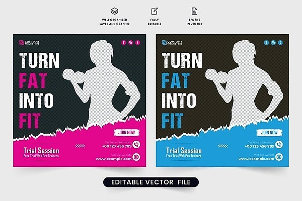 EPS 해외이미지 템플릿 디자인 배너 포스터 스포츠 일러스트 건강 야외 보디빌딩 보디빌더 연습 체육관 레이아웃 승진 마케팅 크로스핏 벡터 해외202310 해외일러스트 운동 헬스 파일형식