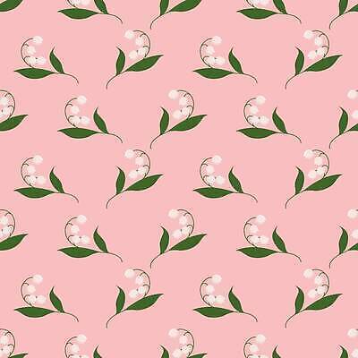 EPS 해외이미지 백그라운드 잎 꽃무늬 패턴 일러스트 사람없음 빈티지 은방울꽃 분홍색배경 해외202310 해외일러스트 식물 꽃 분홍색 컨셉 무늬 파일형식 벡터