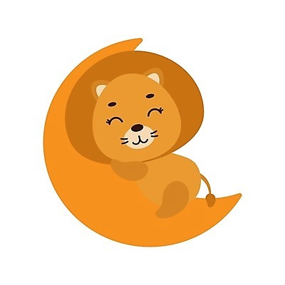 EPS 해외이미지 행복 동물캐릭터 일러스트 사람없음 달 사자 심플 해외202310 해외일러스트 일러캐릭터 자연요소 동물 캐릭터 감정 포유류 파일형식 벡터