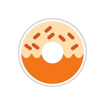 EPS 해외이미지 스티커 일러스트 사람없음 주황색 도넛 해외202310 해외일러스트 컬러 디저트 파일형식 벡터