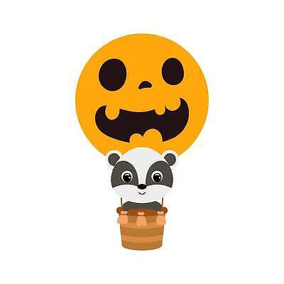 EPS 해외이미지 동물캐릭터 일러스트 사람없음 귀여움 할로윈 열기구 오소리 잭오랜턴 코스프레 해외202310 해외일러스트 일러캐릭터 동물 캐릭터 컨셉 항공교통 파일형식 벡터