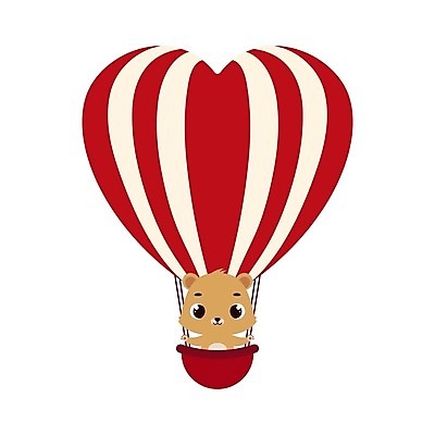 EPS 해외이미지 행복 동물캐릭터 일러스트 사람없음 귀여움 열기구 하트 사자 심플 해외202310 해외일러스트 일러캐릭터 모양 동물 캐릭터 감정 컨셉 포유류 항공교통 파일형식 벡터