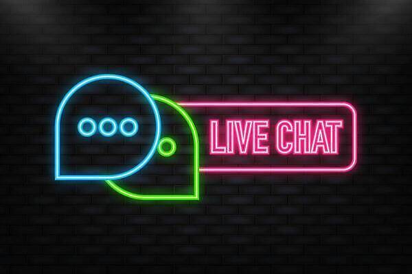 EPS 해외이미지 배너 말풍선 일러스트 타이포그라피 사람없음 화려 심볼 네온 라이브 채팅 해외202310 해외일러스트 문자 컨셉 파일형식 벡터