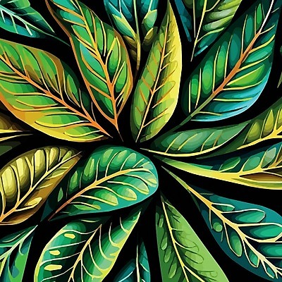 EPS 해외이미지 잎 일러스트 추상 미술 사람없음 보테니컬아트 트로피컬아트 해외202310 해외일러스트 식물 무늬 문화예술 그림 파일형식 벡터