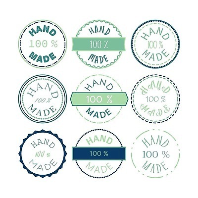 EPS 해외이미지 영어 일러스트 텍스트 사람없음 초록색 세트 라벨 원형 퍼센트 제조 심볼 핸드메이드 해외202310 해외일러스트 도형 문자 컬러 프레임 특수기호 파일형식 벡터