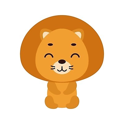 EPS 해외이미지 행복 동물캐릭터 일러스트 사람없음 사자 심플 해외202310 해외일러스트 일러캐릭터 동물 캐릭터 감정 포유류 파일형식 벡터