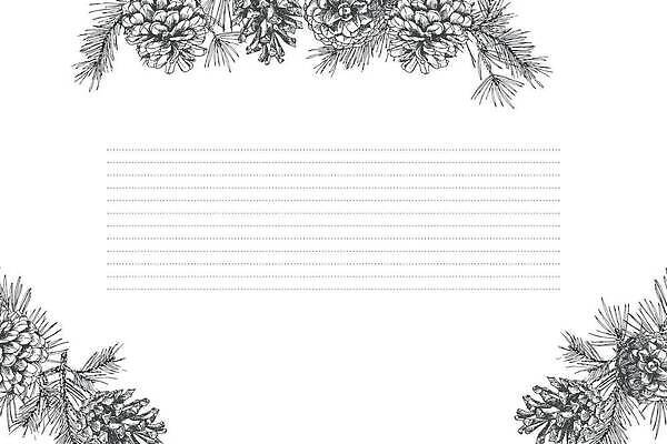 EPS 해외이미지 선 크리스마스 겨울 일러스트 사람없음 솔방울 솔잎 카피스페이스 해외202310 해외일러스트 계절 기념일 잎 공백 파일형식 벡터