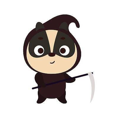 EPS 해외이미지 동물캐릭터 일러스트 사람없음 귀여움 할로윈 낫 사신 오소리 코스프레 해외202310 해외일러스트 일러캐릭터 동물 캐릭터 컨셉 파일형식 벡터