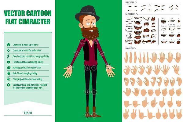 EPS 해외이미지 캐릭터 모자 남자 행복 얼굴 일러스트 휴식 수염 부츠 피곤 말하기 그림자 미소 사람 소년 세트 달리기 평화 걷기 외침 분노 표현 작업 플랫 만화 콧수염 사인 싸움 애니메이션 고립 캡모자 스타일 힙스터 벡터 해외202310 해외일러스트 일러캐릭터 모자_잡화 잡화 패션 감정 어린이 신발 컨셉 모션 표정 신체부위 소리 파일형식