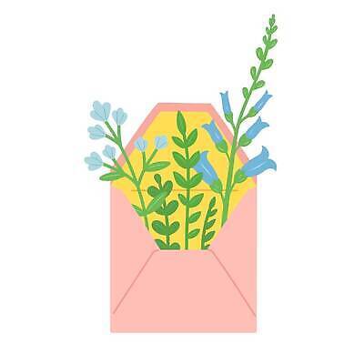 EPS 해외이미지 디자인 꽃 잎 꽃무늬 일러스트 자연 봉투 고립 벡터 해외202310 해외일러스트 식물 무늬 생태계 파일형식