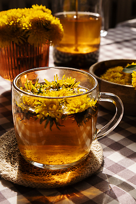 포토 JPG 해외이미지 사람없음 노란색 식탁보 찻잔 민들레 컵받침 체크무늬 꽃차 해외202310 해외포토 꽃 컬러 무늬 잔 차_음료 받침대 파일형식