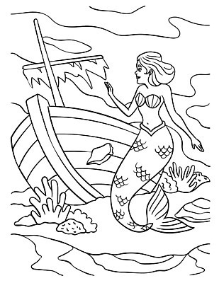 EPS 해외이미지 디자인 실루엣 어린이 선 컬러 백그라운드 일러스트 그래픽 뷰티 수중 수영 그림 윤곽 손그림 페이지 공상 마법 인어 걸음마 색칠공부 조난 벡터 해외202310 해외일러스트 모션 촬영기법 사람 학습 수상스포츠 색칠 파일형식