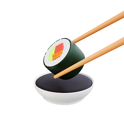 JPG 해외이미지 젓가락 사람없음 3D 메뉴 김밥 간장 종지 롤스시 일본음식 해외202310 해외포토 포토 그릇 음식 수저 초밥 양념 디지털합성 파일형식