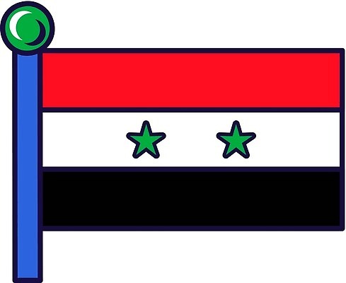 EPS 해외이미지 전통 디자인 별 문화 컬러 컨셉 스티커 2 일러스트 가로 빨간색 초록색 검은색 자유 흰색 깃발 센터 플랫 만화 땅 심볼 오브젝트 사인 윤곽 영토 배지 깃대 애국심 공화국 독립 삼색 수도권 시리아 전국 정치가 벡터 해외202310 해외일러스트 자연요소 직업 나라 중동 지역 파일형식