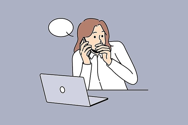 EPS 해외이미지 여자 말풍선 와이셔츠 일러스트 비즈니스 한명 들기 성인 노트북 스마트폰 통화 성인여자한명만 해외202310 해외일러스트 1 셔츠 모션 사람 전자제품 핸드폰 스마트기기 여자한명만 성인여자만 파일형식 벡터